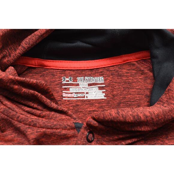 Under Armour Men's Red HeatGear Pullover Hoodie Size 2XL Loose Stretch Light - Picture 8 of 8